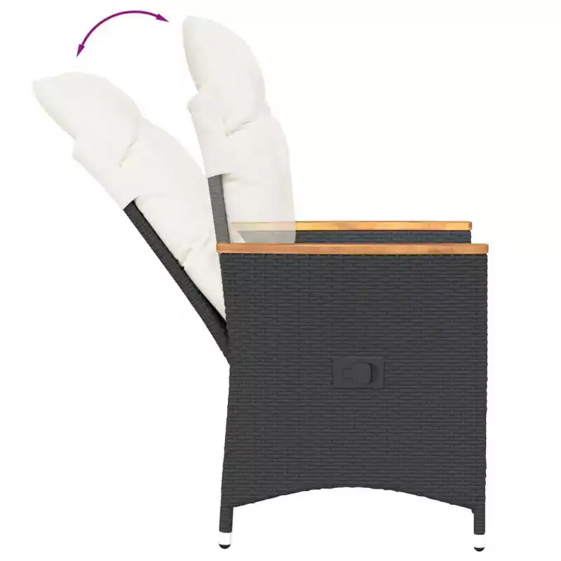 vidaXL Bistro Set with Cushions Poly Rattan