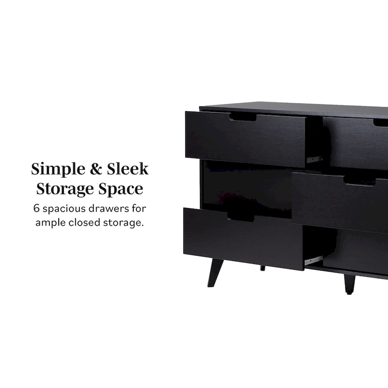 Middlebrook Designs Hans 6 Drawer Dresser with Cut Out Handles