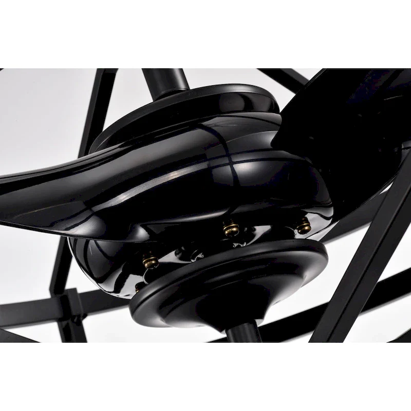 Hamza Matte Black 28-Inch Reversible 3-Blade LED Fandelier Ceiling Fan with Remote