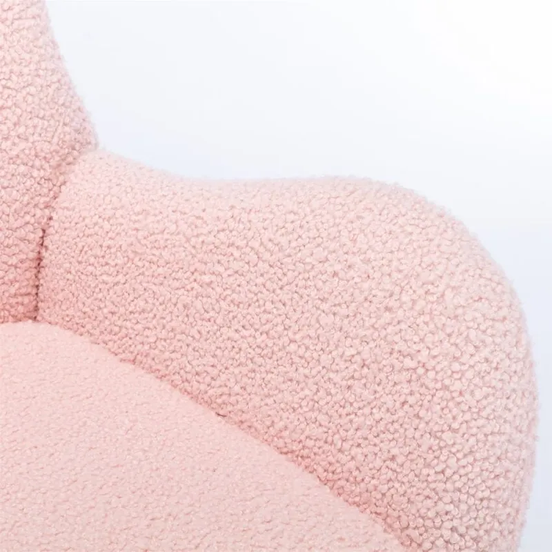 Fabric Padded Seat Rocking Chair With High Backrest And Armrests