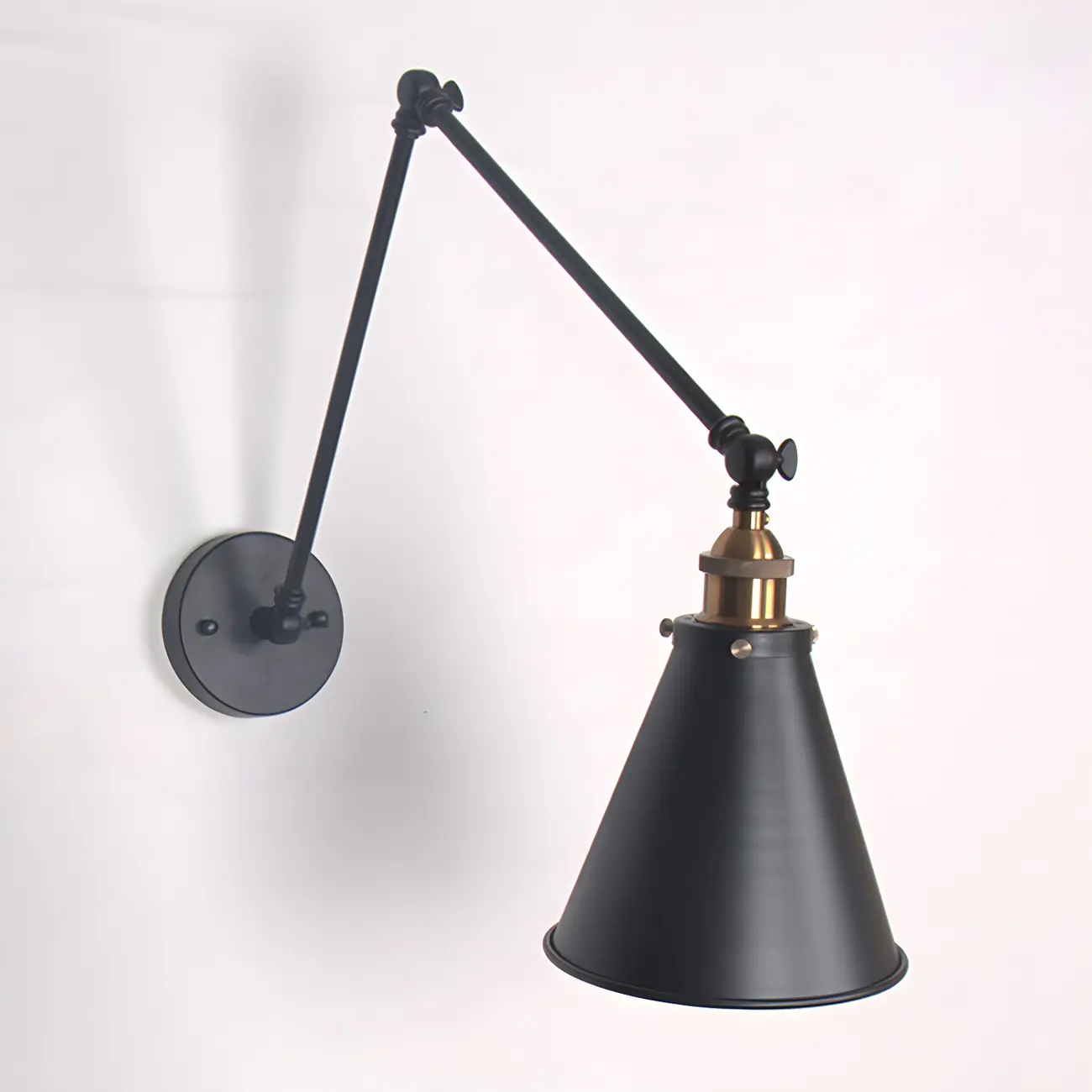 Modern Metal Tapered Swing Arm Wall Light