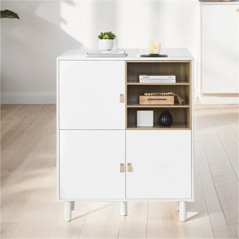 White/Blue/Pink Modern Sideboard Cabinet with Round Legs – 1-Unit