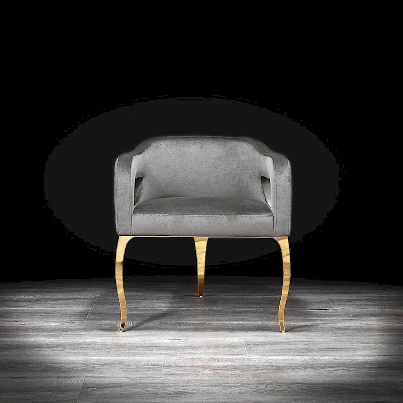 Caprice Titanium Gold Stainless Steel Dining Chair