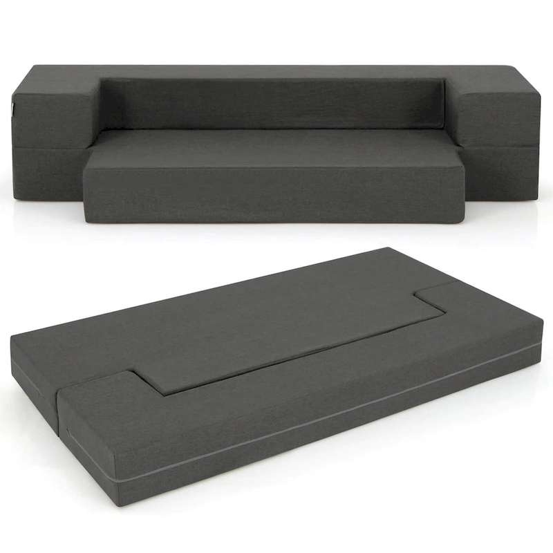 Costway 8-Inch Folding Sofa Bed with High-density Foam & Washable
