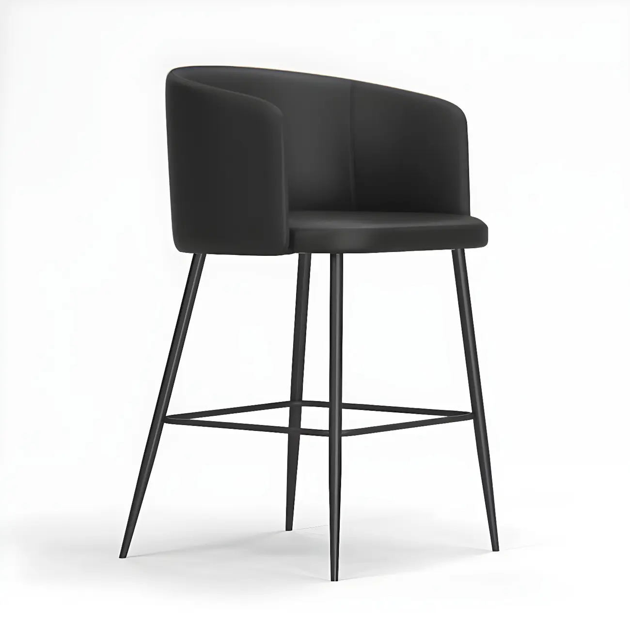 Bucket Faux Leather Wingback Counter Height Bar Stools