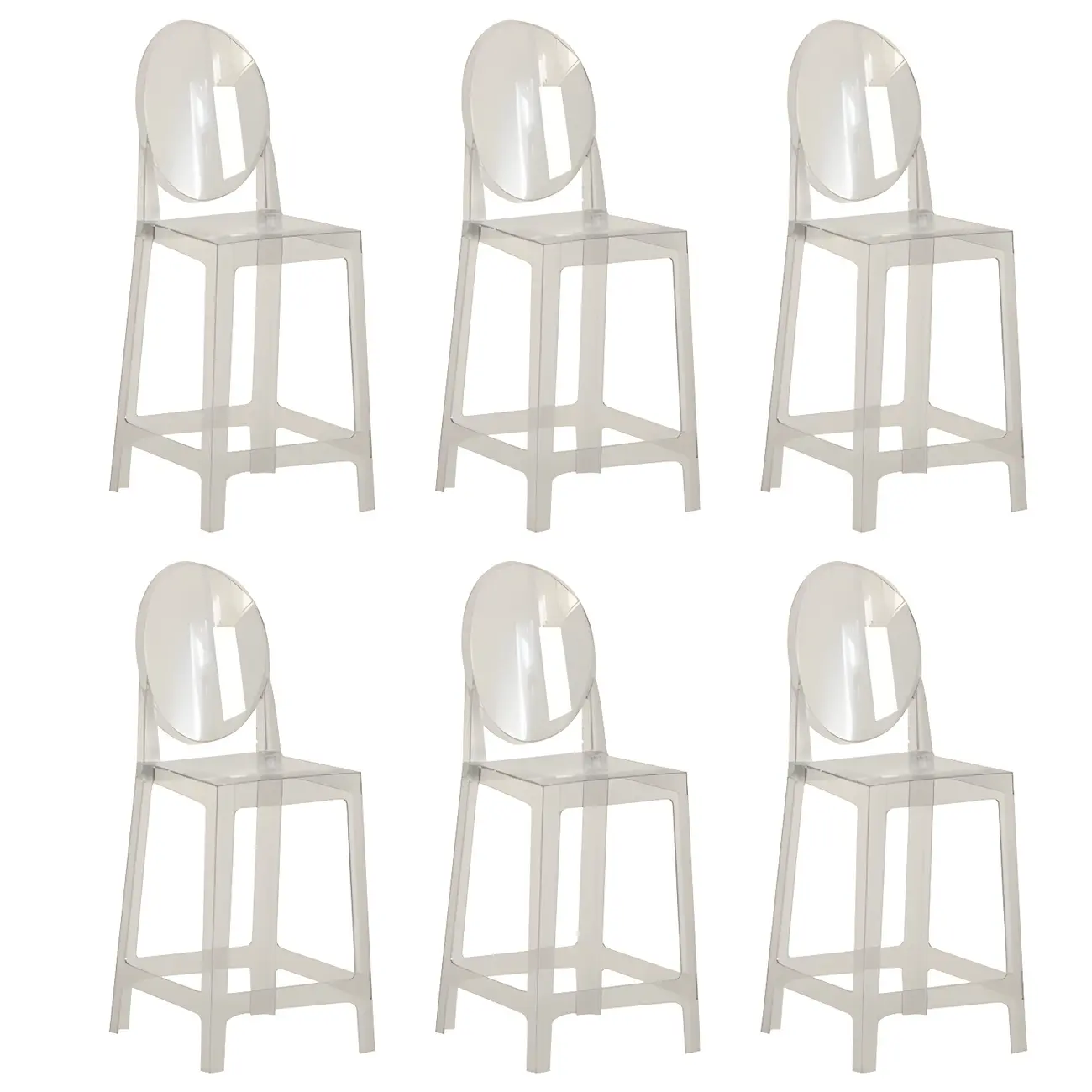 Modern Acrylic Smooth Elegant Circular Backrest Bar Stool