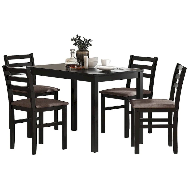 5 PCS Pub Sets Stylish Dining Table Set with 4 Upholstered Chairs