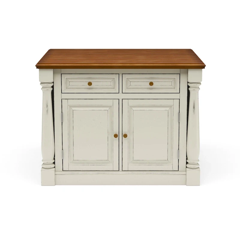 Monarch Off-White Wood Kitchen Island by Homestyles - 48 x 36 x 25