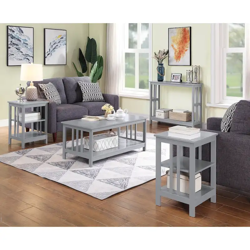 Convenience Concepts Mission End Table with Shelves