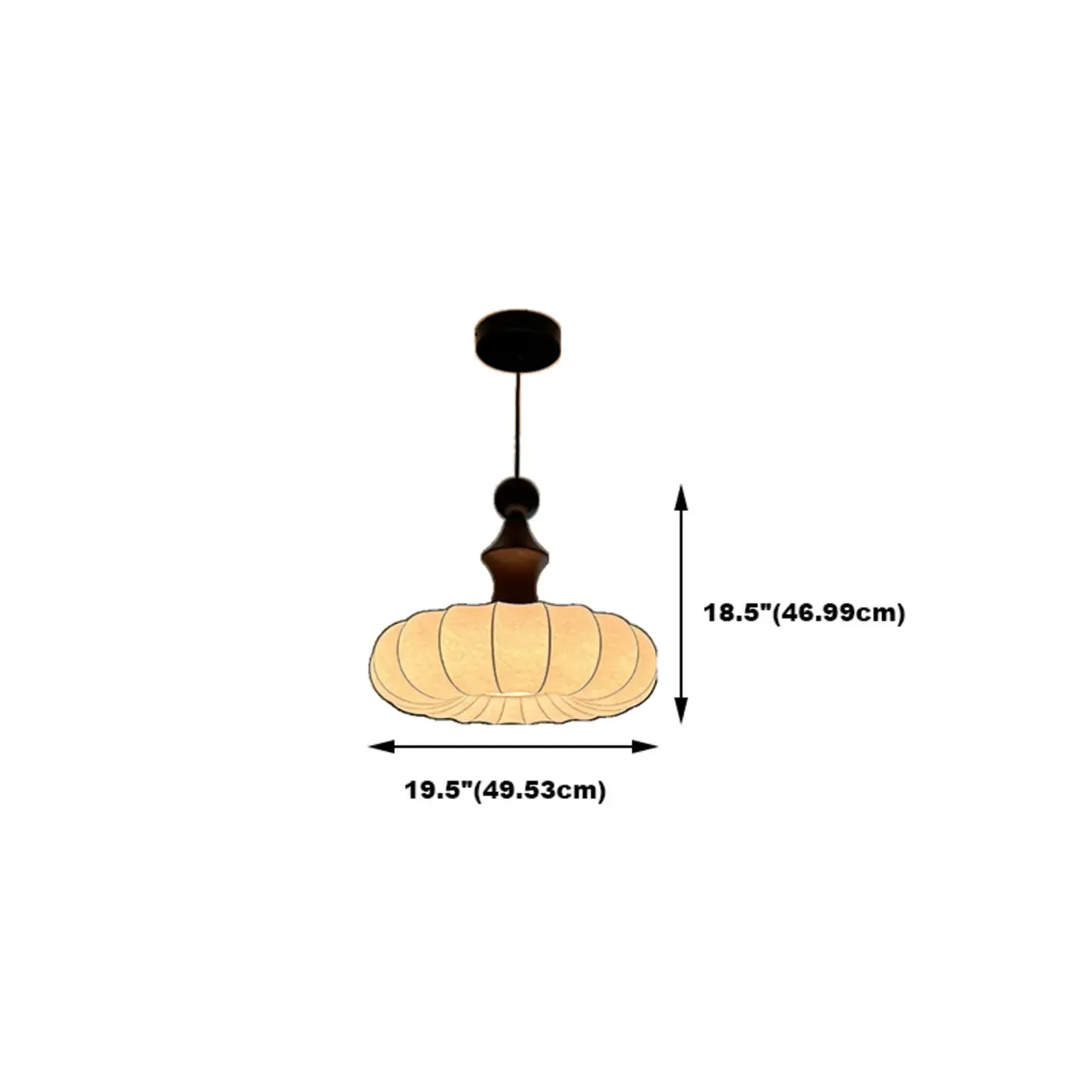 Modern Round Adjustable White Fabric Pendant Chandelier