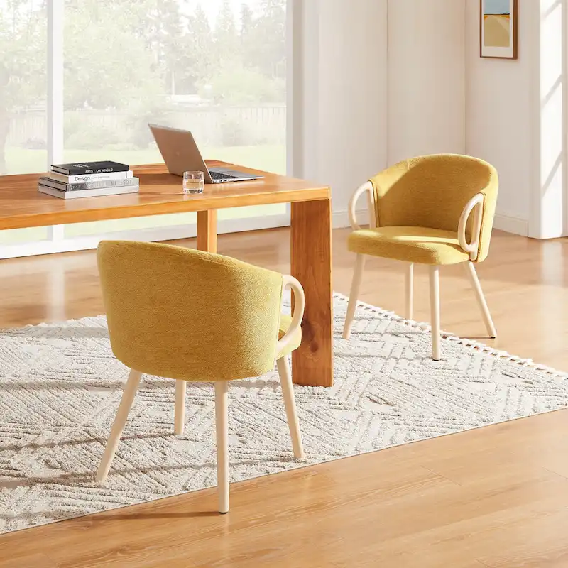 Art Leon Modern Fabric Accent Dining Wood Chair (Set of 2)