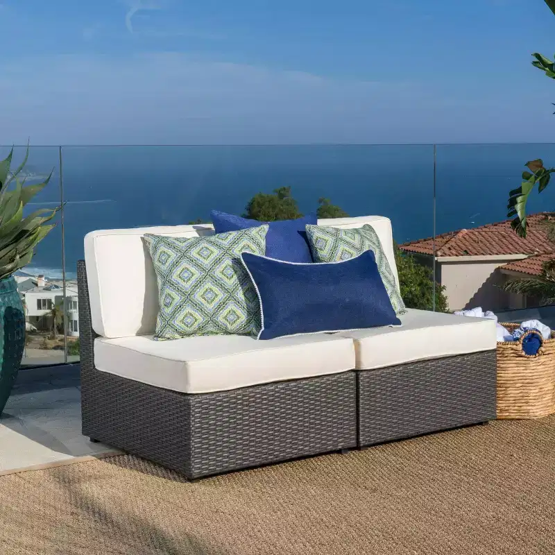 Santa Cruz 2pc Wicker Sectional Sofa Set - Christopher Knight Home