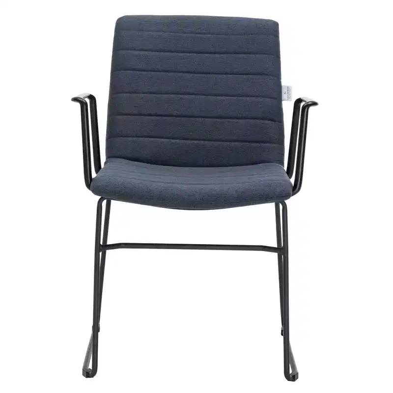 LeisureMod Ergonomic Office Chair Upholstered in Leather/Polyester with Powder-Coated Stainless Steel Frame Padded Seat and Back Zylar Collection