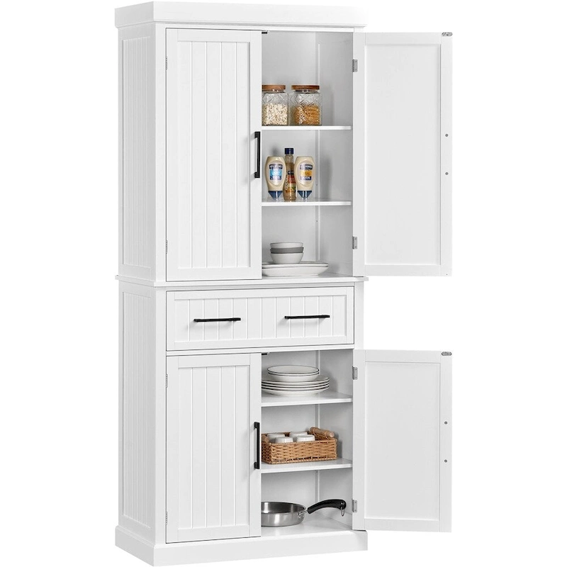 Yaheetech Wooden Kitchen Pantry Storage Cabinet with Doors and Shelves