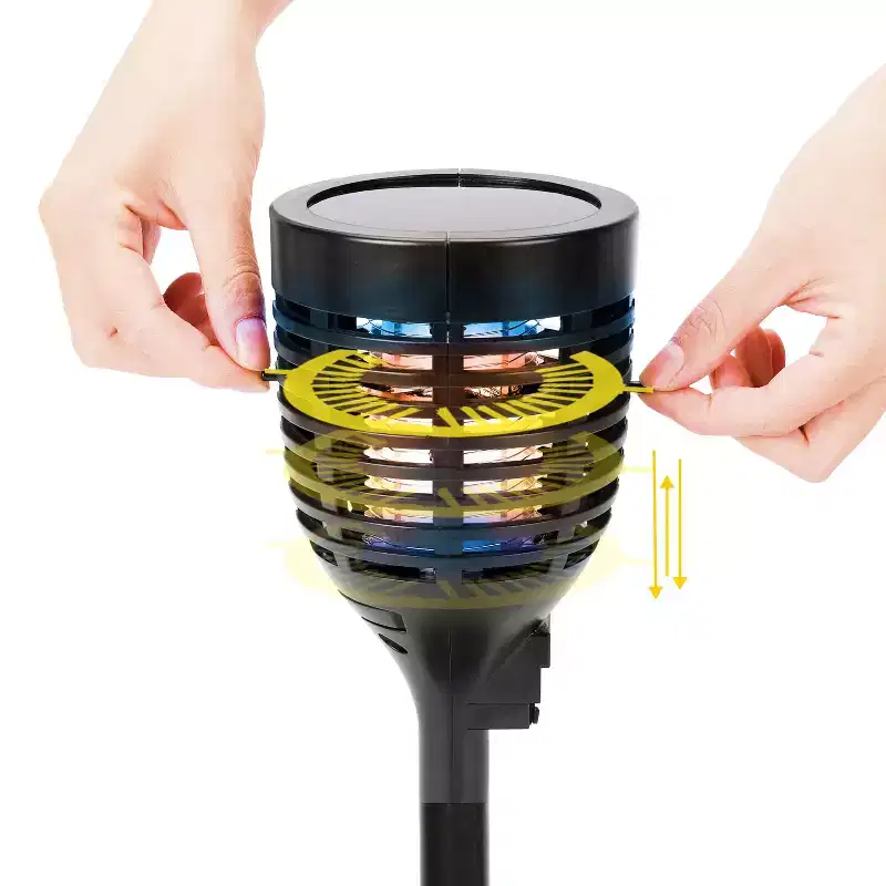 Techko Solar Torch Brush With 360 degree Easy-Clean Bug Zapper