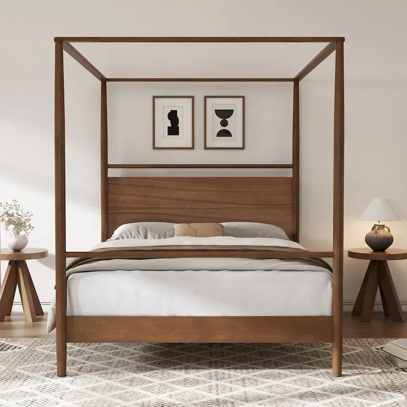 Modern Heritage Solid Wood Canopy Platform Bed
