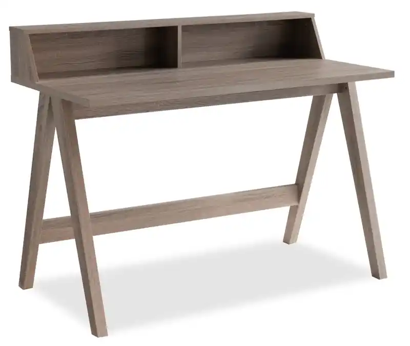 Igor 47.25 Computer Office Desk with 2 Cubbyholes- Taupe