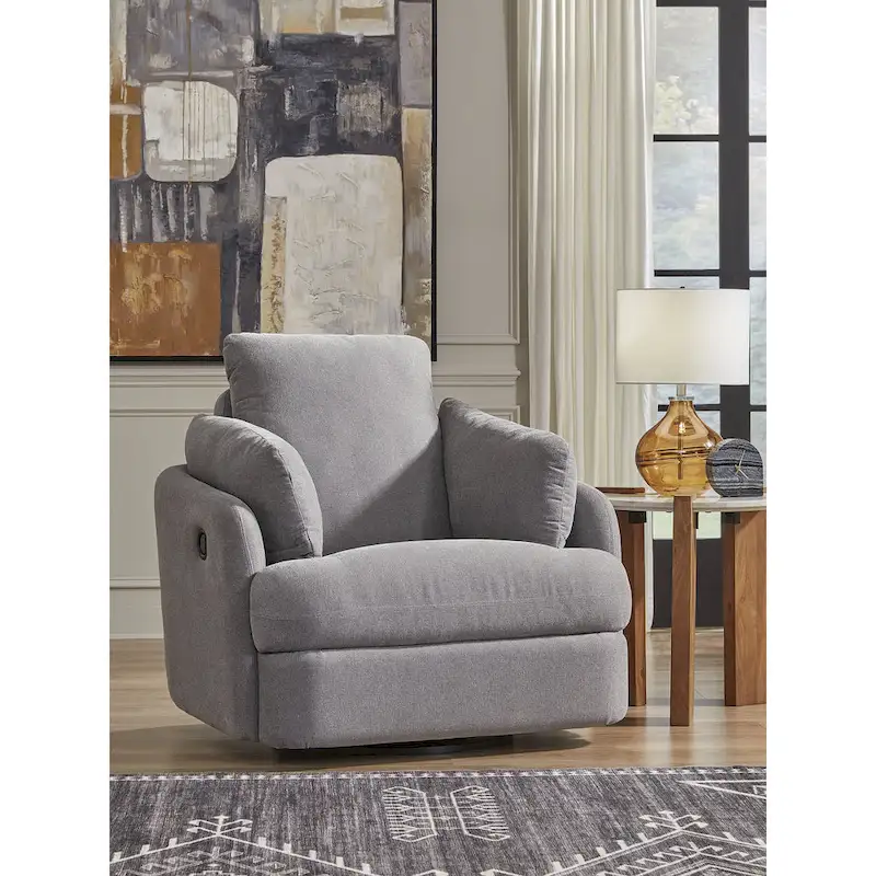 Dark Gray Swivel Glider Recliner