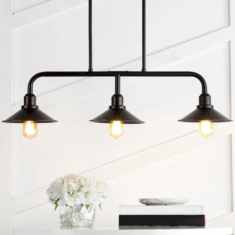 Cade 34.25  3-Light Metal Farmhouse Industrial LED Pendant, Oil Rubbed Bronze by JONATHAN Y