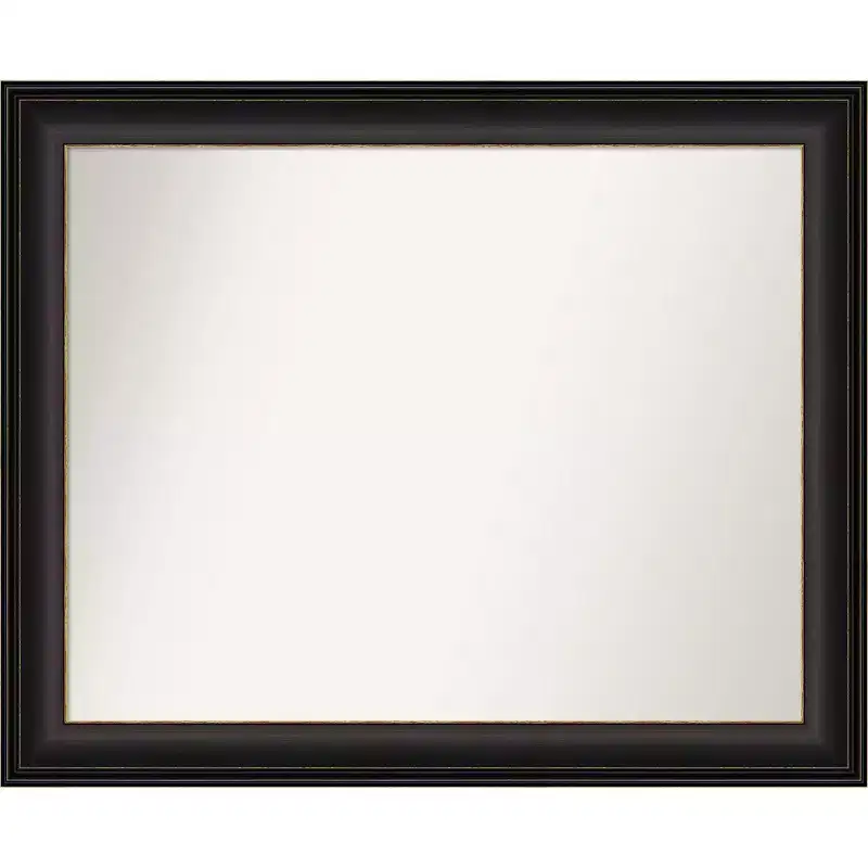 33" x 27" Non-Beveled Trio Oil Rubbed Bronze Wall Mirror - Amanti Art: Modern Rectangle, Includes Mount Hardware