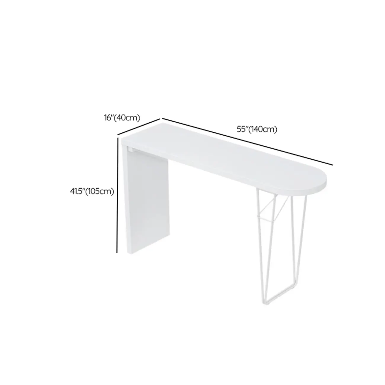 Stylish Pure White Wooden Metal Double Pedestal Bar Tables