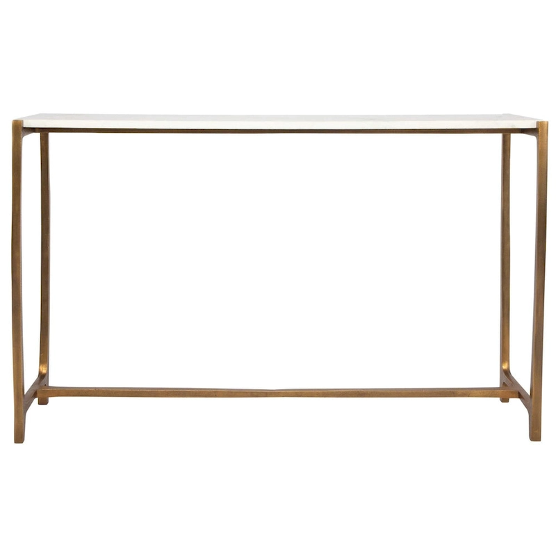 Affinity Marble Top Console Table - 47.25 - White and Gold