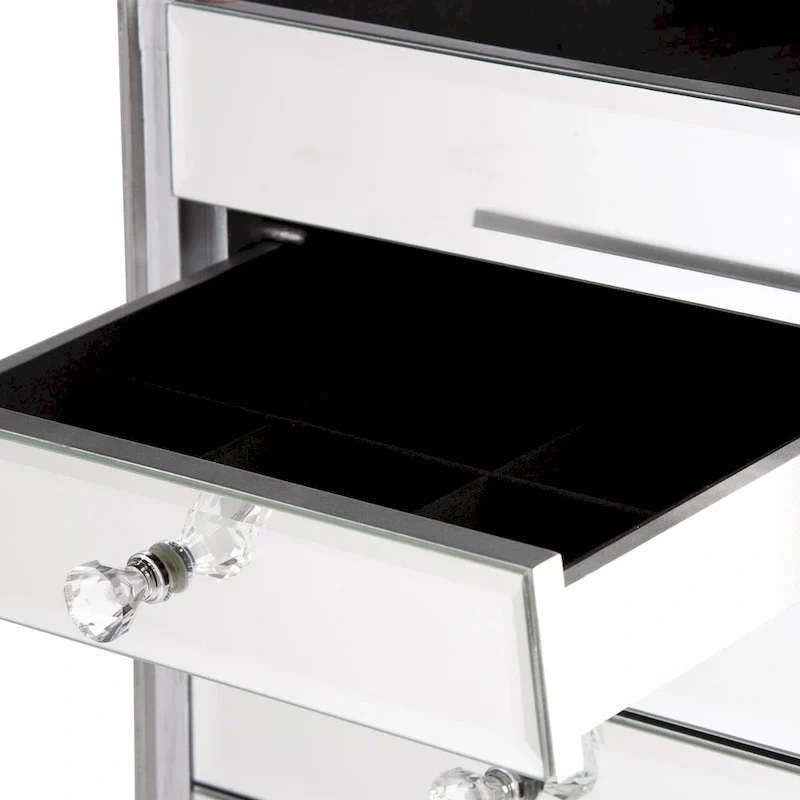 SEI Furniture Millicent Silver Mirrored Jewelry Armoire