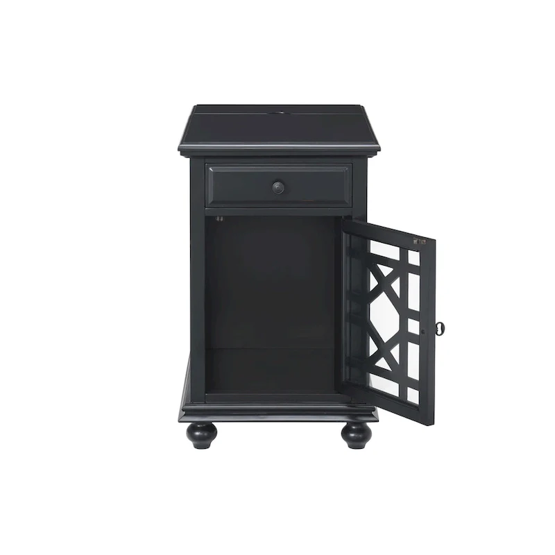 Elegant Chairside Table with Power