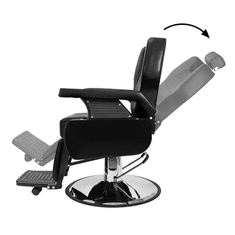 Karl Home Black Classical Style Heavy Duty Hydraulic Reclining Barber Chair
