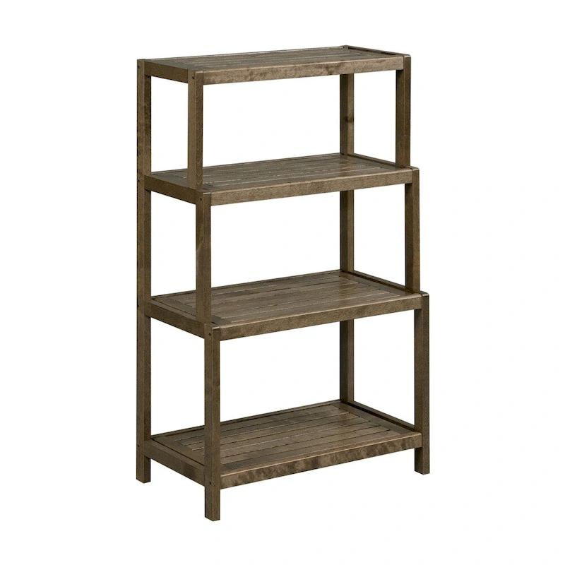 NewRidge Solid Wood Dunnsville 4-Tier Stepback Shelf, Bookcase