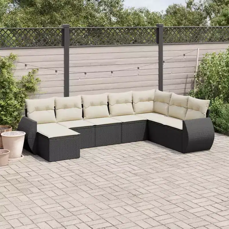 vidaXL Garden Sofa Set Black