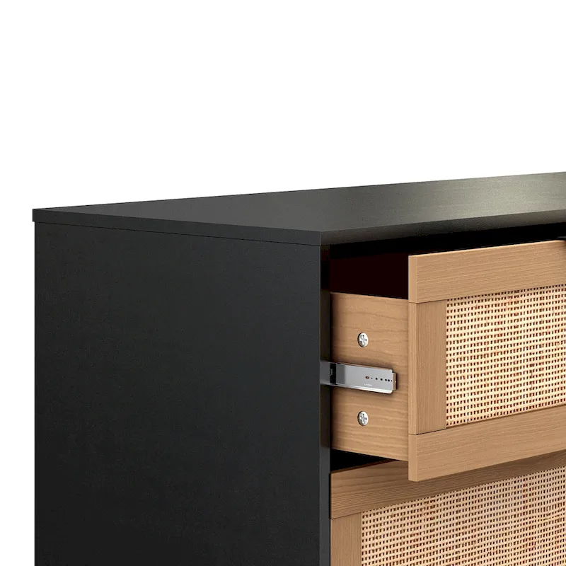 6-Drawer Rattan Dresser