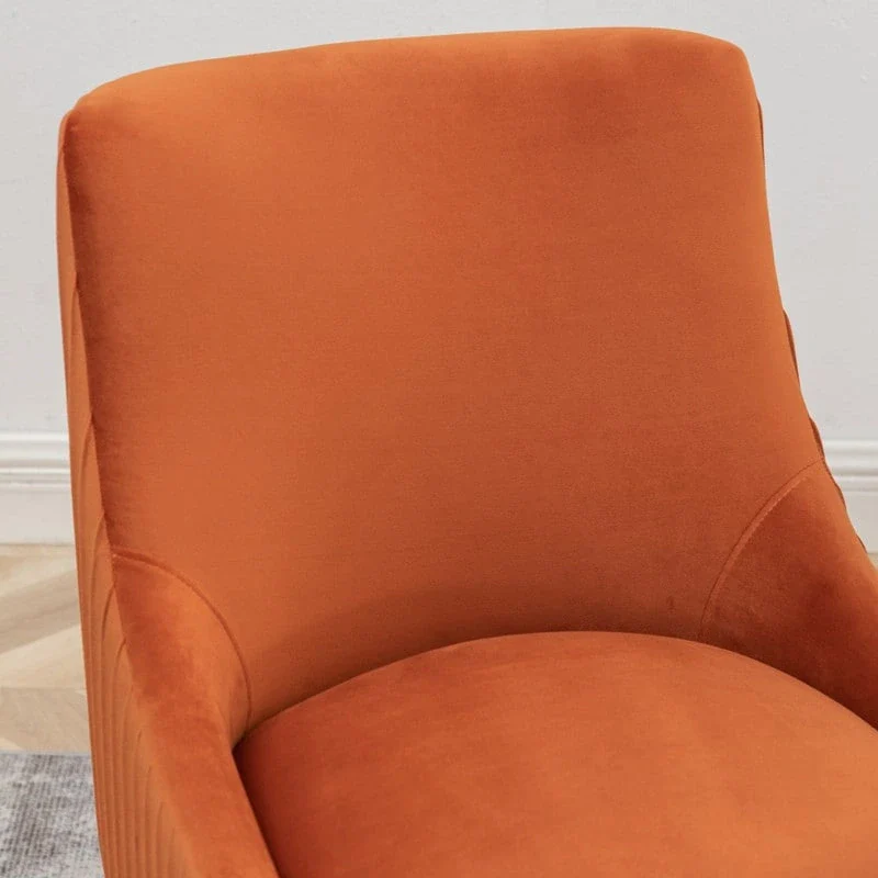 Mid Century Velvet Accent Dining Chair Set of 2 with Rear Handle