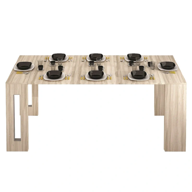ERIKA Modern Extendable Console Table Dining Table - 31.5  W x 17.5  D x 30  H ( Ext: 17.5  - 73  W )