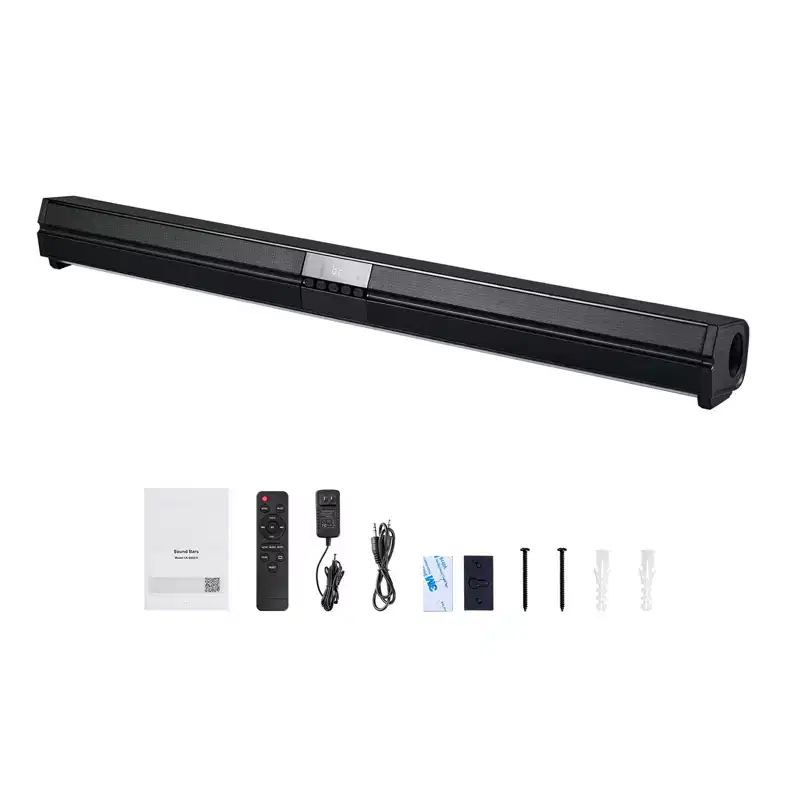 VEVOR Sound Bar for Smart TV, 2.0 Channel, 32-Inch Compact Soundbar TV Speakers for Projector, Bluetooth AUX Connection, Remote Control, Black
