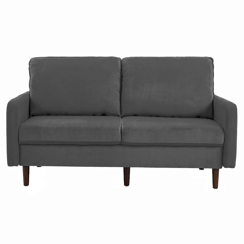Modern Loveseat Velvet Wood Legs Sofa