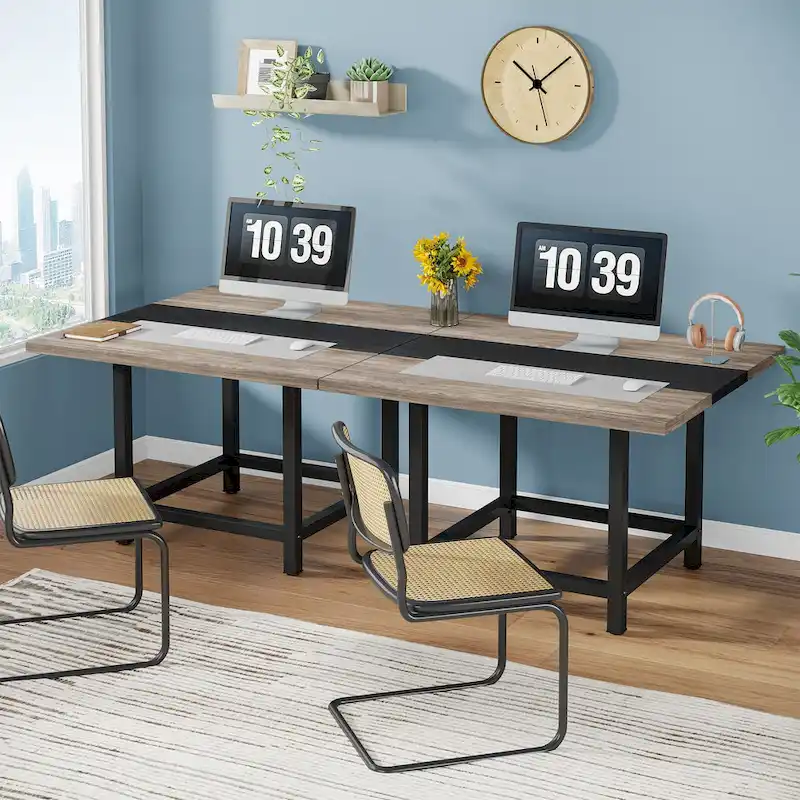 6.5 Ft Conference Room Table, Rectangle 78.74L X 39.2W X 29.52H Inches,2 Separate Piece - 78.74L X 39.2W X 29.52H