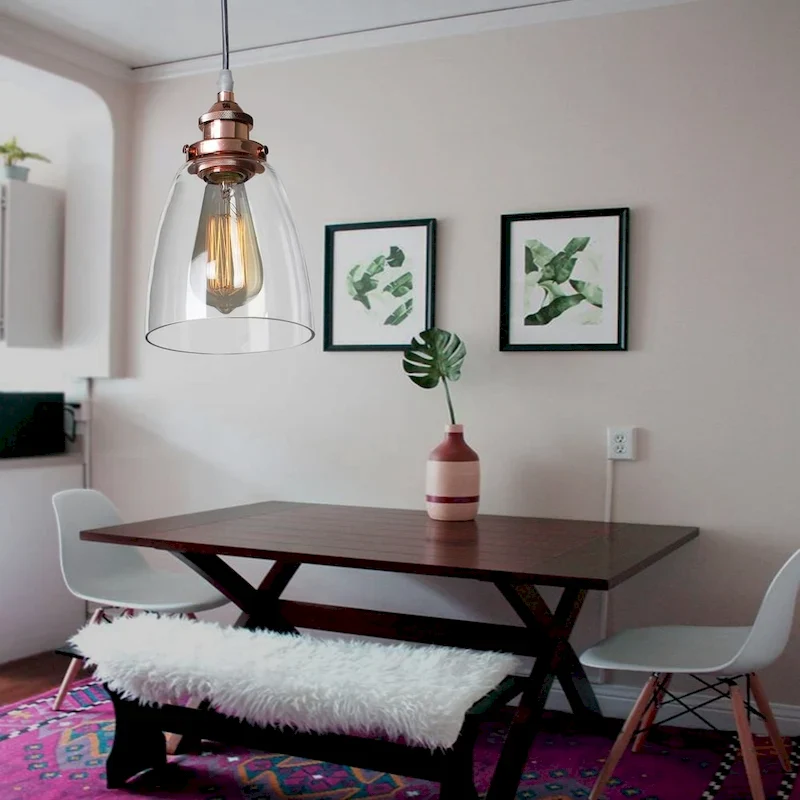 Maret 1-Light Rose Gold- Shaded Pendant Edison Bulb Included