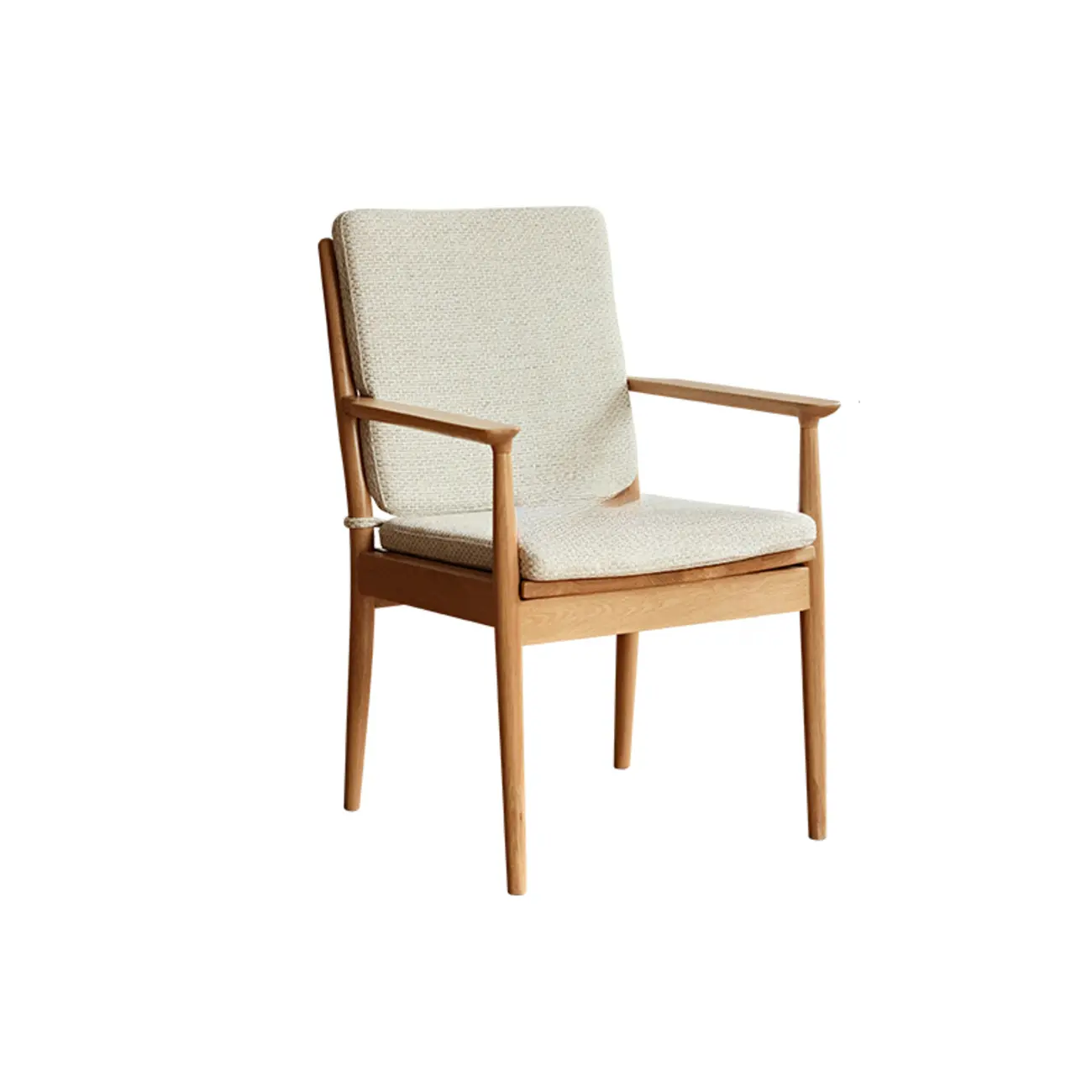 Scandinavian Upholstered Arm Wooden Dining Chair