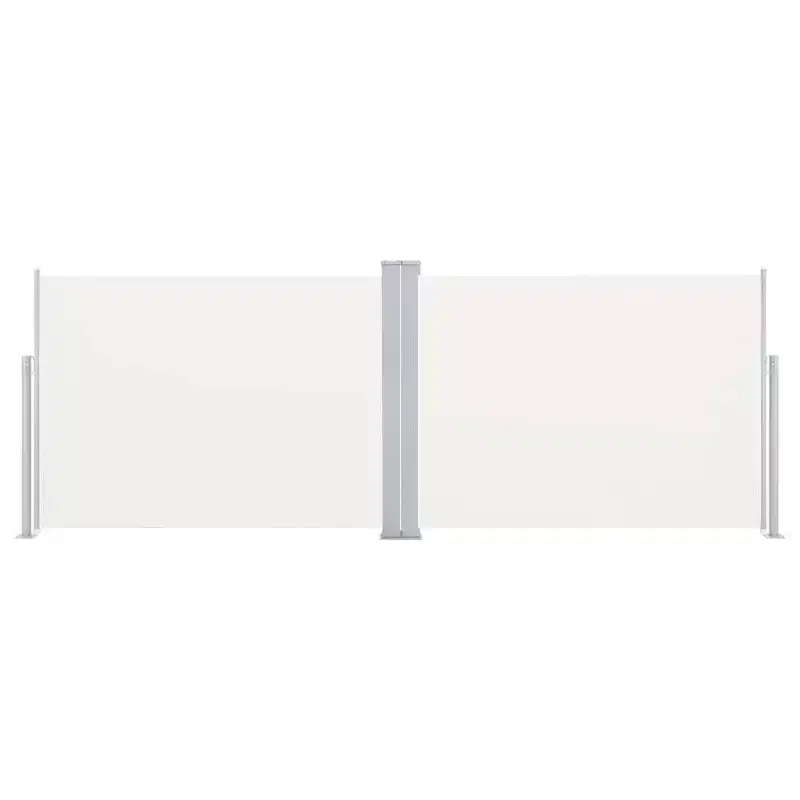vidaXL Side Awning Cream Polyester with PU coating, Steel, Aluminum