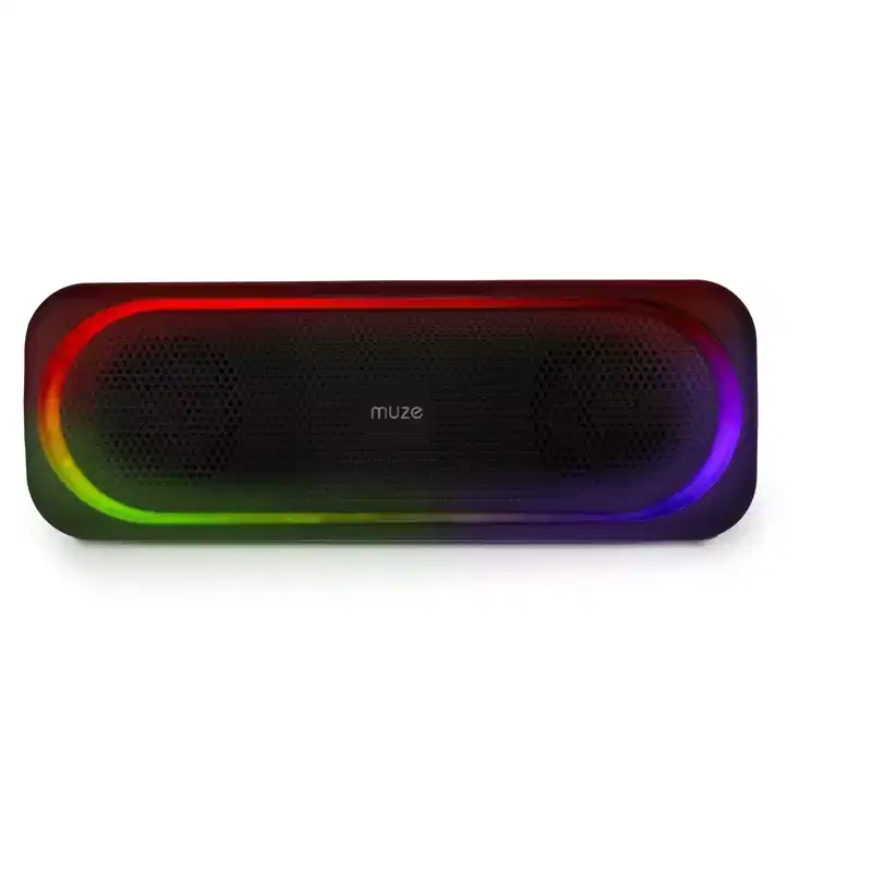Sakar MUZ6005 Bluetooth Speaker with Multi-Color Lighting Around Grill - Black