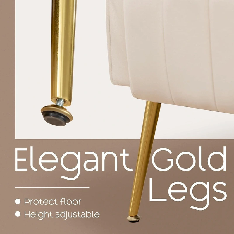 HOMYKA Accent Chair Upholstered Velvet Wingback Armchair Set of 2