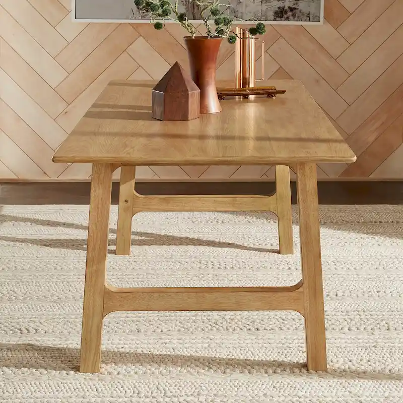 Rubberwood Dining Table, 71.64 Inch, Walnut Finish