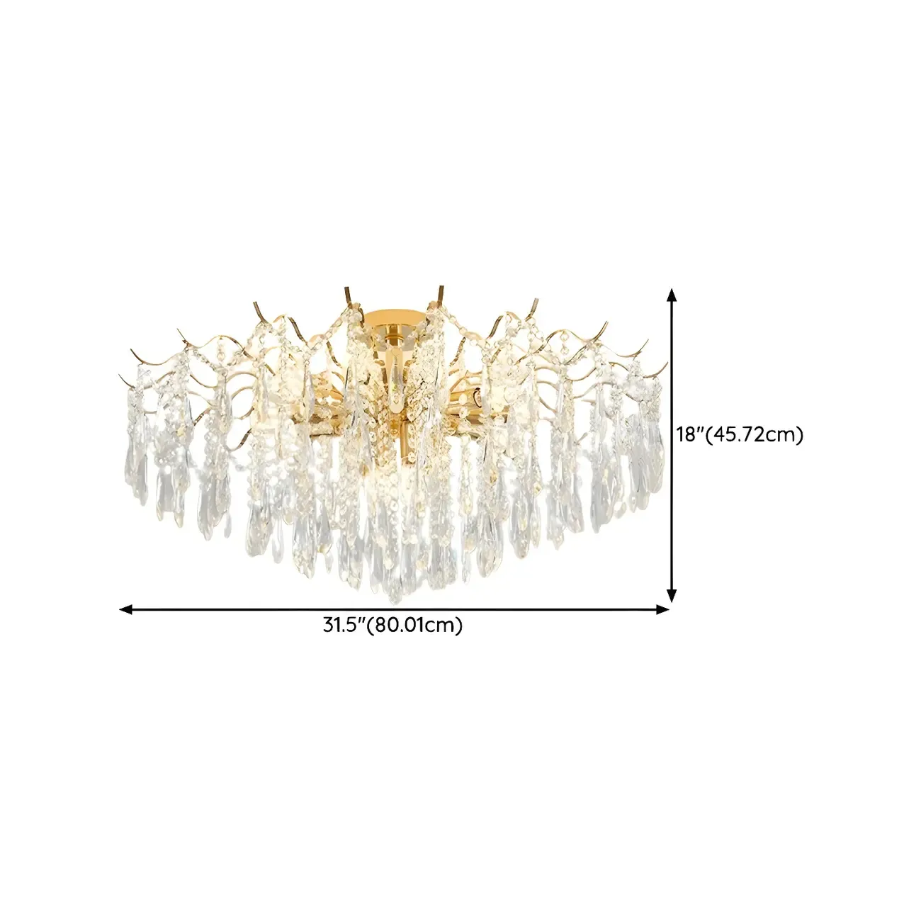 Dining Room Multi-Light Crystal Water Drop Chandelier