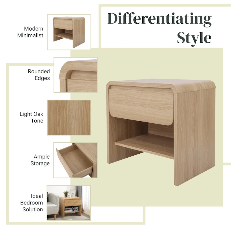 Delmare KD Side/End Table with 1 Drawer
