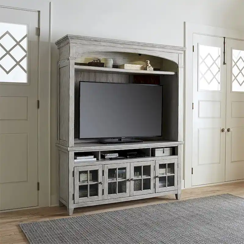Heartland Antique White Tobacco Entertainment Center