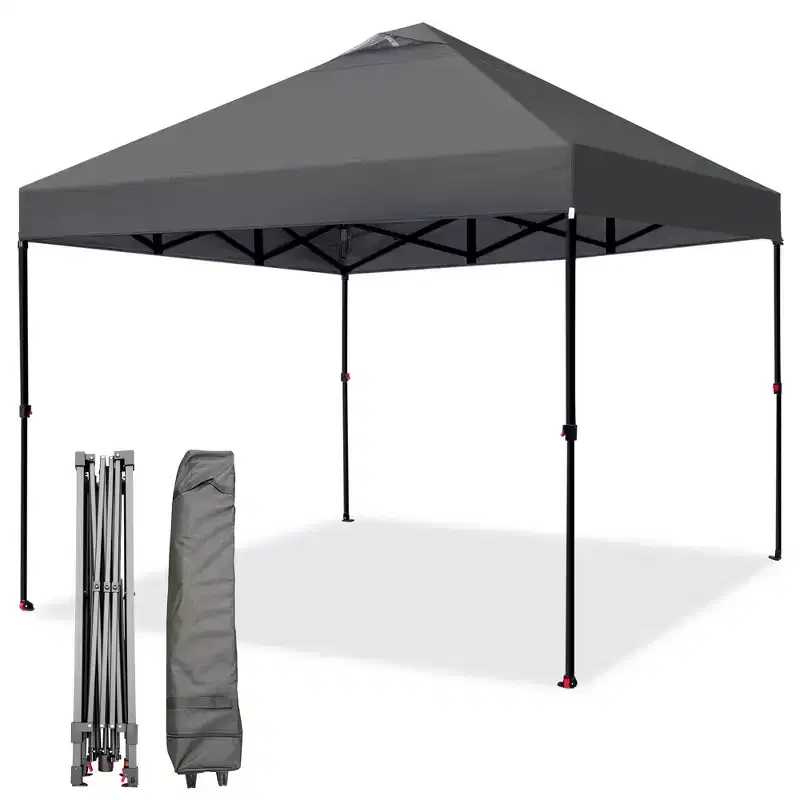 Pop Up Canopy, 10x10 FT Instant Outdoor Canopy with Vent, 3 Adjustable Heights, Portable Sun Shelter for Outdoor Activities