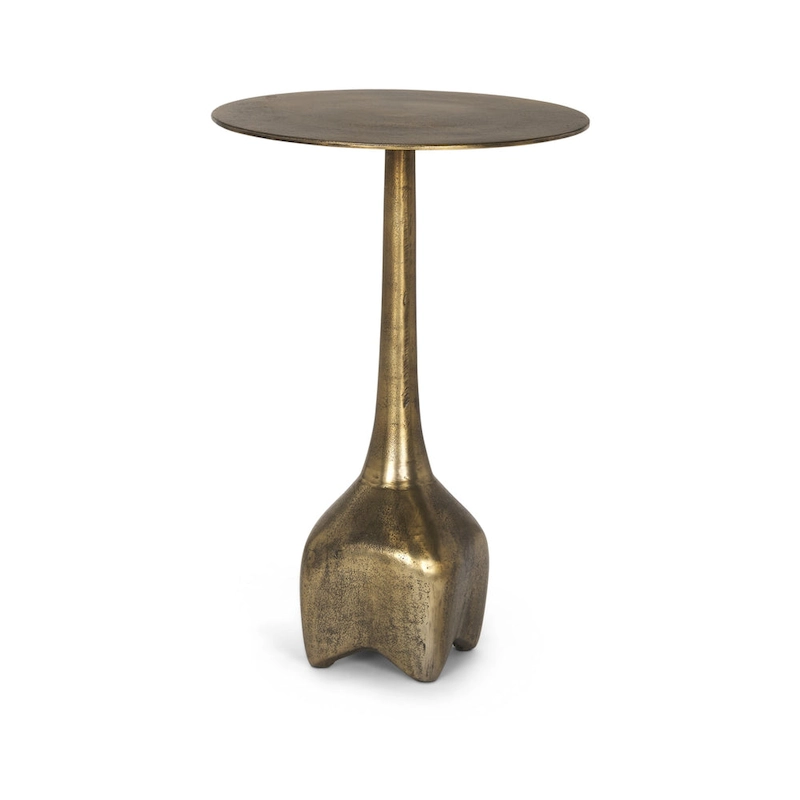 Risha Large Gold Metal Accent Table