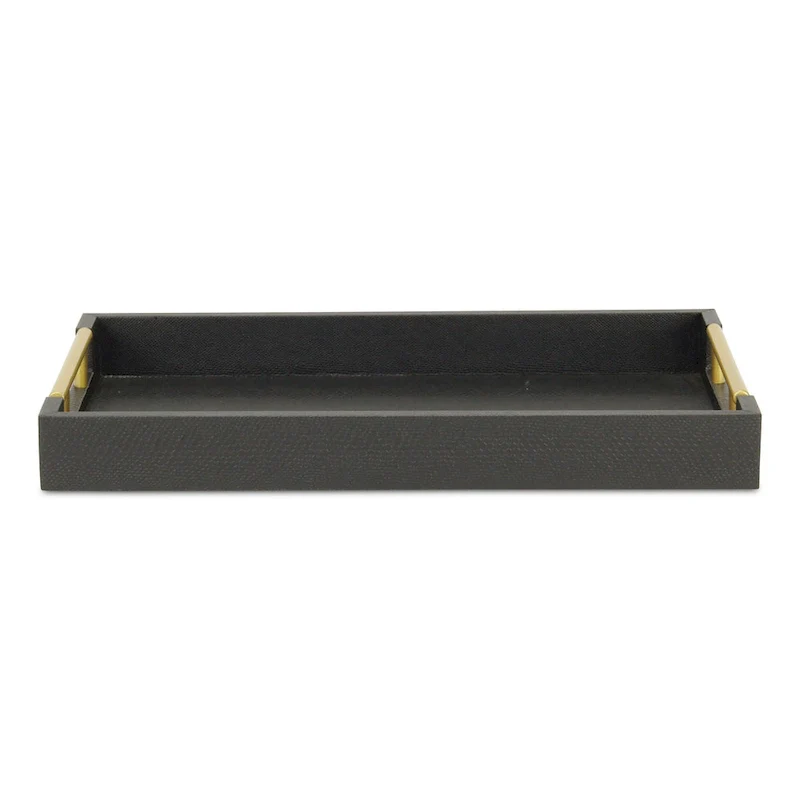 Lusan Faux Shagreen Tray with Handles