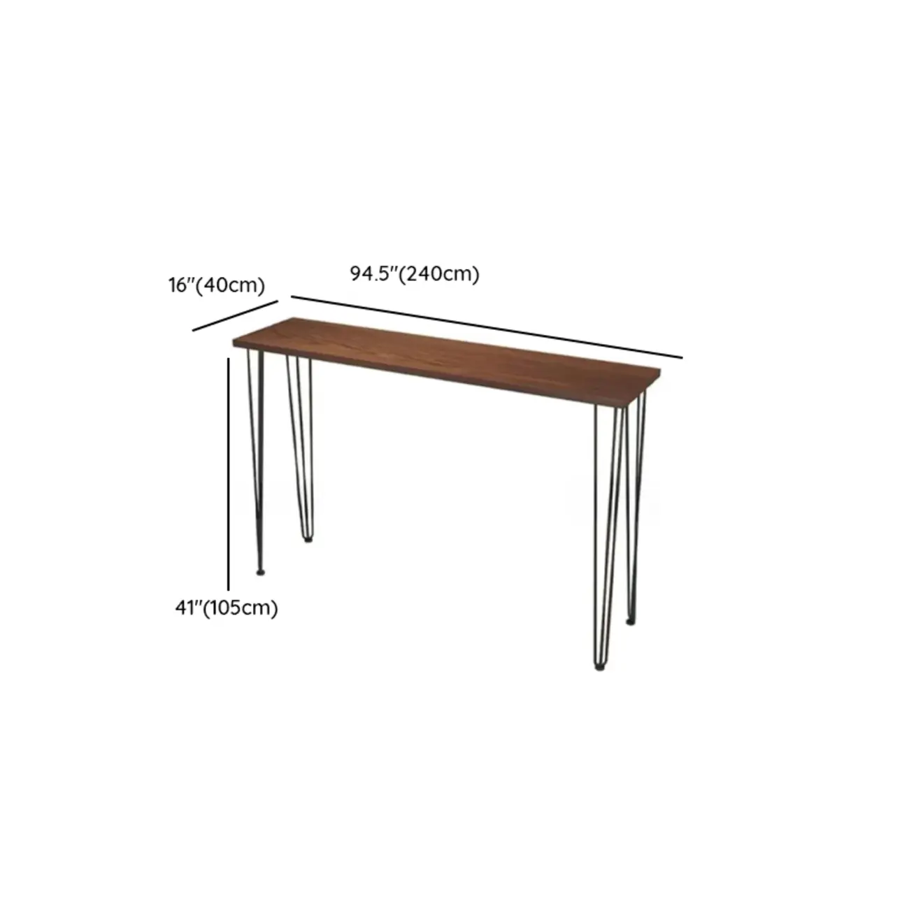 Modern Cocoa Wooden Steel Hairpin Legs Bar Tables